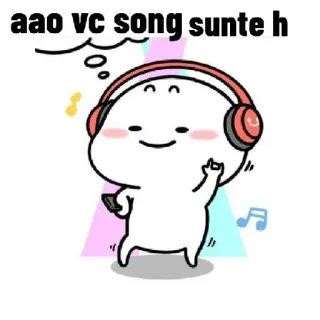 🎧 aao vc song sunte h Kartun, Jari tengah, Headphone, Musik, Karakter telegram sticker