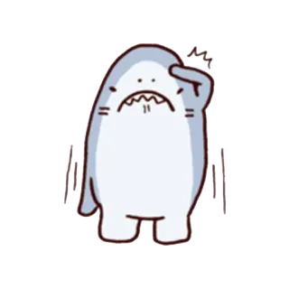 👌 shark, cartoon, animal, cute, confused telegram sticker
