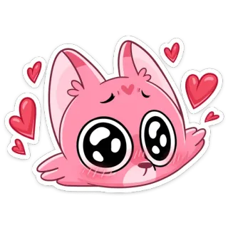 😍 fofo, animal, gato, coração, kawaii, rosa telegram sticker
