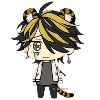 😭 @HAWKS_ Chibi, Anime, Tygrys, Kreskówka, Postać, Ilustracja telegram sticker