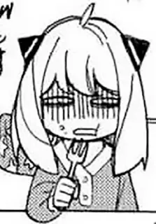 🤢 Anya Spy x Family Anime, Comendo, Triste, Fofo, Desenho animado, Spy x Family telegram sticker