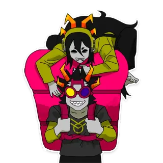 😁 стикер, иллюстрация, мультфильм, персонажи, тролли, яркие цвета telegram sticker