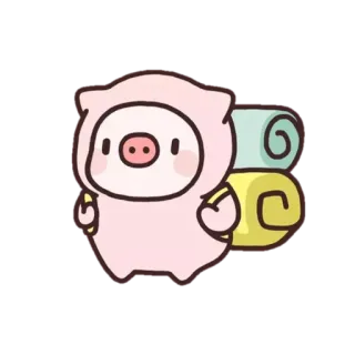 🎒 豚, 動物, 漫画, かわいい, ステッカー telegram sticker