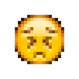 😣 emoji, sad, crying, pixel art telegram sticker