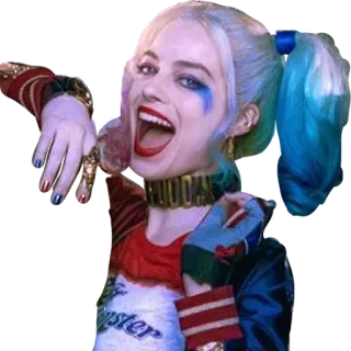 😆 Harley Quinn Suicide Squad puddin dc comics, villain, anti hero, clown, makeup, costume telegram sticker