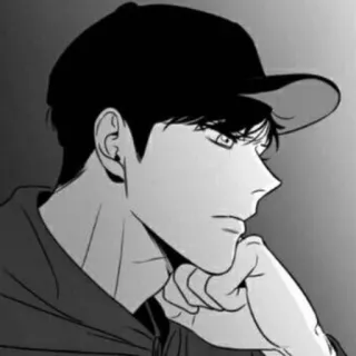 🍸 Anime, Manga, Mann, Hut, Monochrom, Porträt telegram sticker