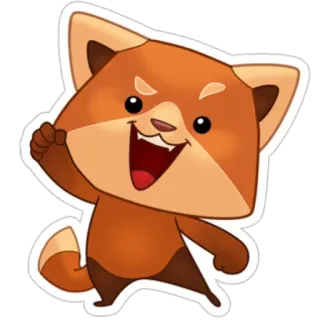 👍 panda rojo, animal, dibujos animados, lindo, pegatina telegram sticker
