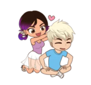 💆‍♂ 만화, 사랑, 커플, 로맨스, 귀여운, 하트 telegram sticker