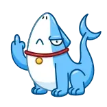 😠 shark, dog, cartoon, animal, middle finger, offensive gesture telegram sticker