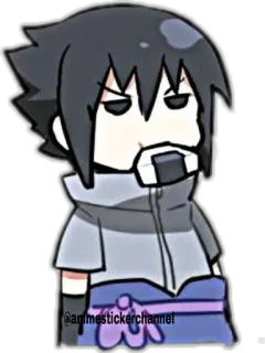 😐 Sasuke Naruto animestickerchannel anime, cartoon, sticker, character, Sasuke Uchiha, Naruto telegram sticker