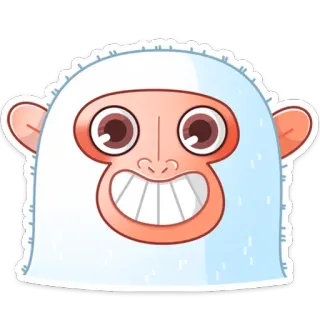 😃 Мультфильм, Обезьяна, Животное, Милый, Персонаж telegram sticker