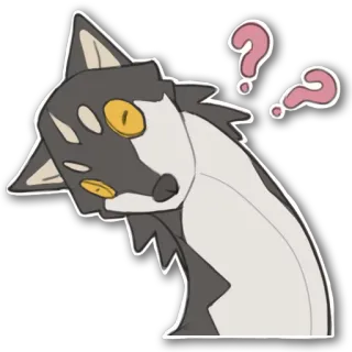 ❓ animal, dog, confusion, question mark, cartoon, sticker telegram sticker