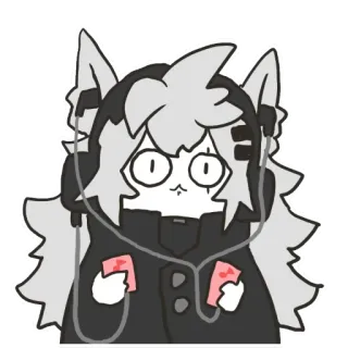 🎵 cat, headphones, music, animal, cartoon telegram sticker