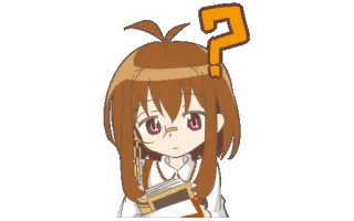 🤔 Anime, Fille, Point d'interrogation, Confus(e), Doute, Mignon(ne), Incertain(e) telegram sticker