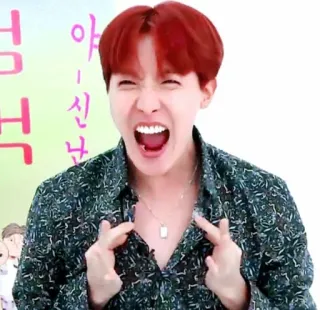 😍 J-Hope K-pop, BTS, J-Hope, singer, excited, person telegram sticker