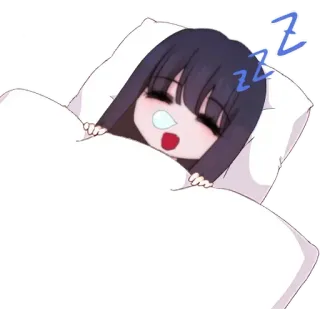 💤 ZZZ durmiendo, anime, lindo, dibujos animados, dormir, almohada, manta whatsapp sticker