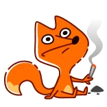 🚬 renard, dessin animé, animal, autocollant telegram sticker