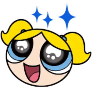 🤩 Bubbles The Powerpuff Girls Пузырьки, Суперкрошки, мультфильм, персонаж, милый, анимация telegram sticker