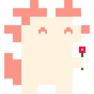 😀 Pixel art, Axolotl, Mignon, Animal, Fleur whatsapp sticker