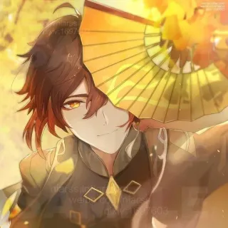 🍵 Zhongli Genshin Impact Anime, Genshin Impact, Zhongli, Fan, Gra, Postać telegram sticker