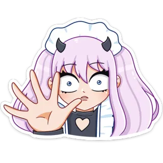 👐 Anime, Maid, Diable, Fille, Kawaii, Mignon telegram sticker