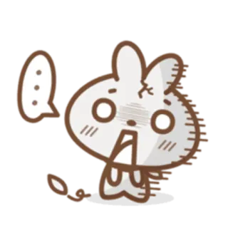 😶 Desenho animado, Animal, Coelho, Fofo, Expressão, Chocado telegram sticker