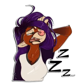 💤 Zzzz sonolento, animal, cansado, desenho animado, fofo whatsapp sticker