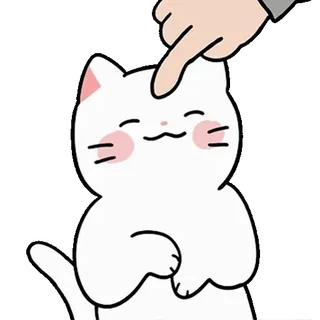 💬 gato, lindo, kawaii, mascota, pegatina, animal, gato blanco, feliz whatsapp sticker