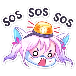 ⭐ SOS SOS SOS Anime, Kreskówka, Nagły wypadek, Cierpienie, Pomoc, Alarm telegram sticker