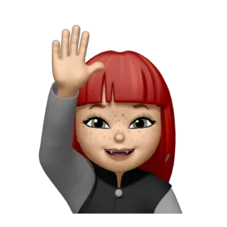 🙋‍♀️ Emoji, Che saluta, Capelli rossi, Cartone animato, Saluto telegram sticker