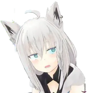 😉 Fubuki Shirakami Hololive anime, vtuber, fox girl, white hair, hololive, fubuki shirakami telegram sticker