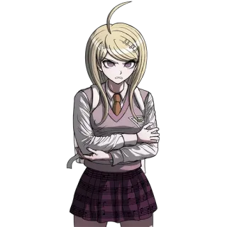 😒 Kaede Akamatsu Danganronpa Аниме, Персонаж, Блондинка, Злая, Девушка, Студентка telegram sticker