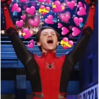 🥰 Spider-Man Spider-Man, Superheld, Liebe, Herzen, Marvel, Tom Holland telegram sticker