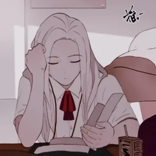 🥡 巷一 Anime, Ragazza, Manga, Triste, Annoiato/a, Uniforme scolastica, Asiatica telegram sticker