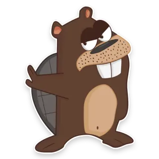 🤐 bever, cartoon, dier, sticker telegram sticker