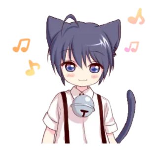 ☺️ Anime, Gatto, Musica, Carino, Kawaii telegram sticker