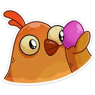 👀 kip, vogel, dier, cartoon, ei, sticker telegram sticker