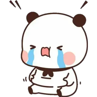 🐼 панда, плачет, грустный, мультфильм, каваи, милый, стикер telegram sticker