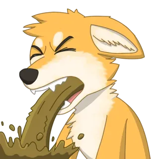 🤢 vomito, malato, cane, cartone animato, disgustoso, animale telegram sticker
