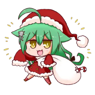🎅 anime, chibi, Christmas, holiday, cartoon, cute telegram sticker
