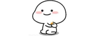 🍚 fofo, blob, kawaii, feliz, adorável, minimalista, chibi whatsapp sticker