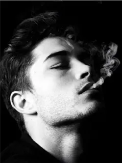 🚬 uomo, fumare, ritratto, sigaretta, fumo, viso telegram sticker