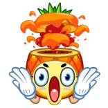 🤯 abacaxi, emoji, surpresa, desenho animado whatsapp sticker