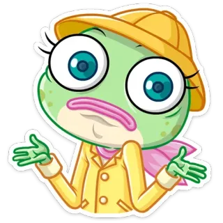 🤷‍♂️ frog, cartoon, sticker, animal, anthropomorphic, cute telegram sticker