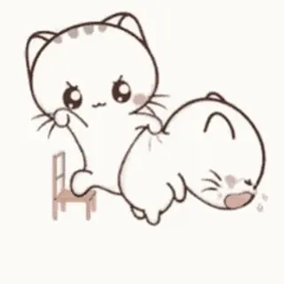 👊 แมว, การ์ตูน, สติกเกอร์, ลูกแมว, แมวบ้าน whatsapp sticker