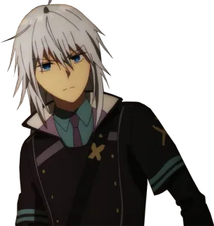 🤨 Anime, Masculino, Personaje, Pelo blanco, Ojos azules telegram sticker