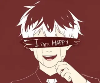 🖤 I am HAPPY อนิเมะ, เด็กผู้ชาย, มีความสุข, เศร้า telegram sticker