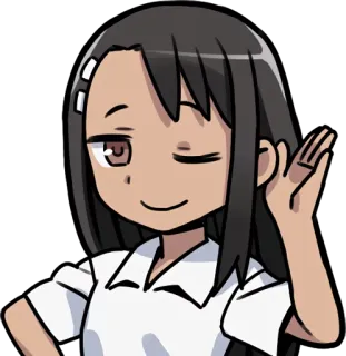 👂 Nagatoro Don't Toy with Me, Miss Nagatoro anime, manga, nagatoro, wink, miss nagatoro telegram sticker