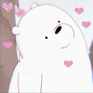🥰 Ice Bear We Bare Bears アイスベア, アニメ, かわいい, クマ, ぼくらベアベアーズ, ハート telegram sticker
