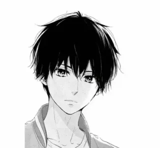 😐 anime, manga, boy, portrait, illustration telegram sticker